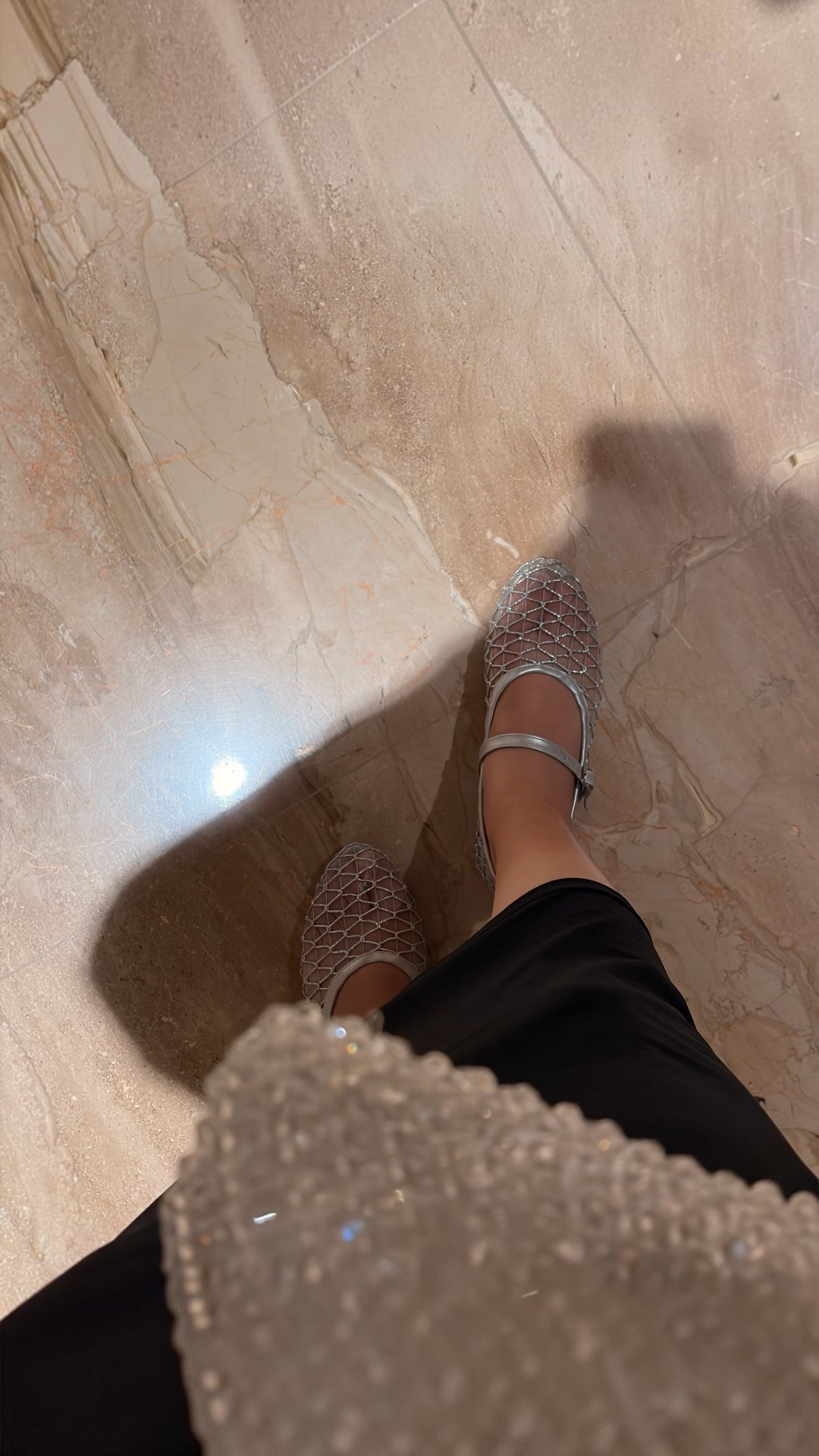 Sparkle Silver Mesh Mary Jane