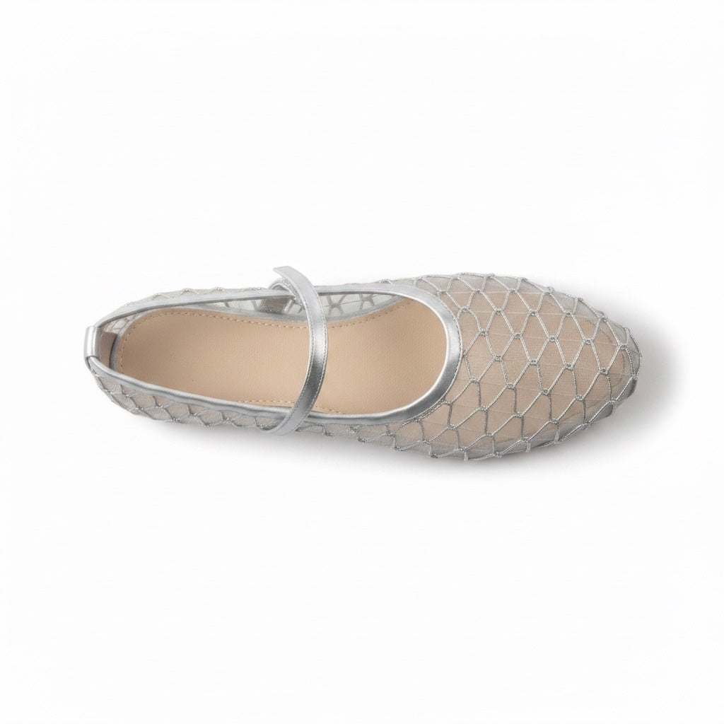 Sparkle Silver Mesh Mary Jane