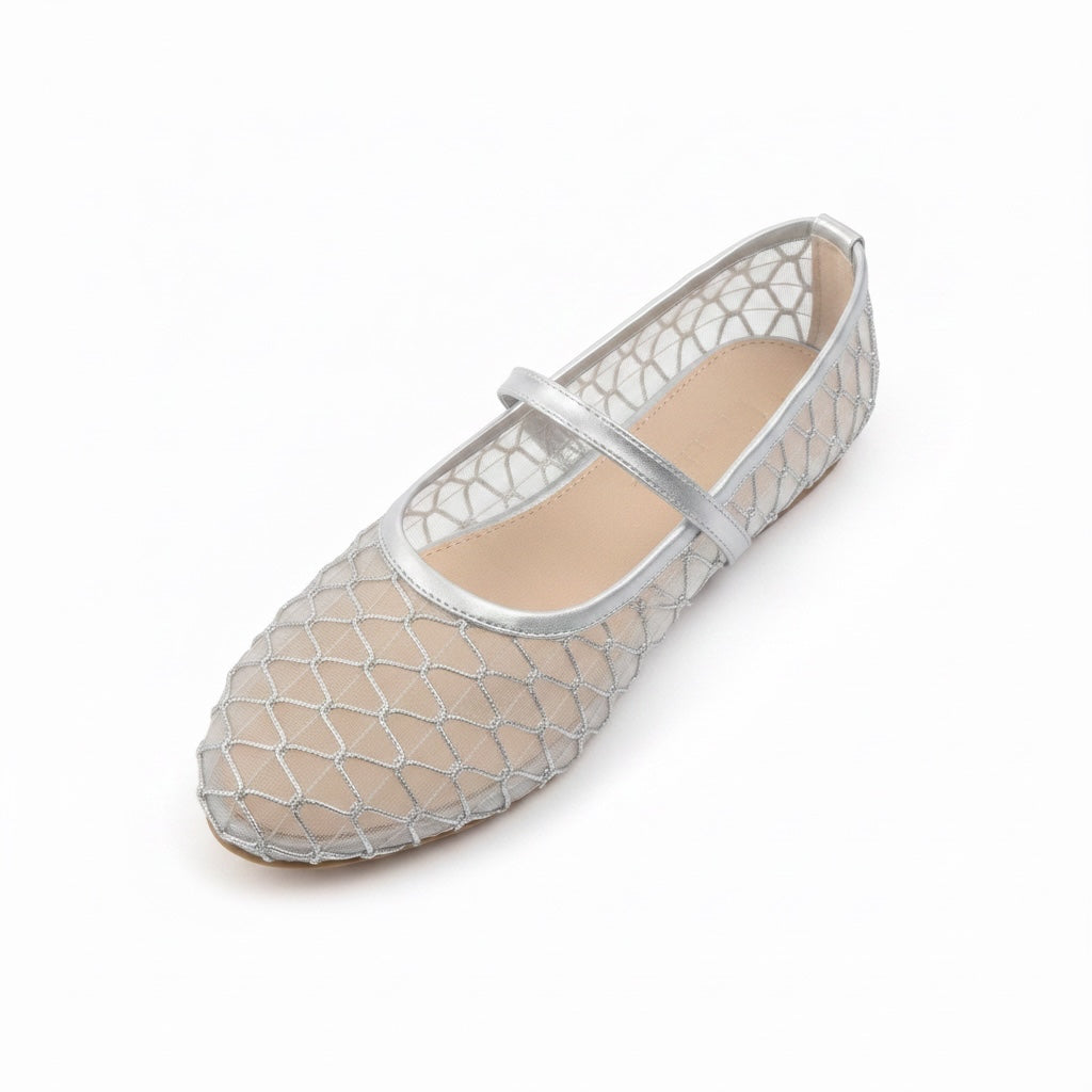 Sparkle Silver Mesh Mary Jane