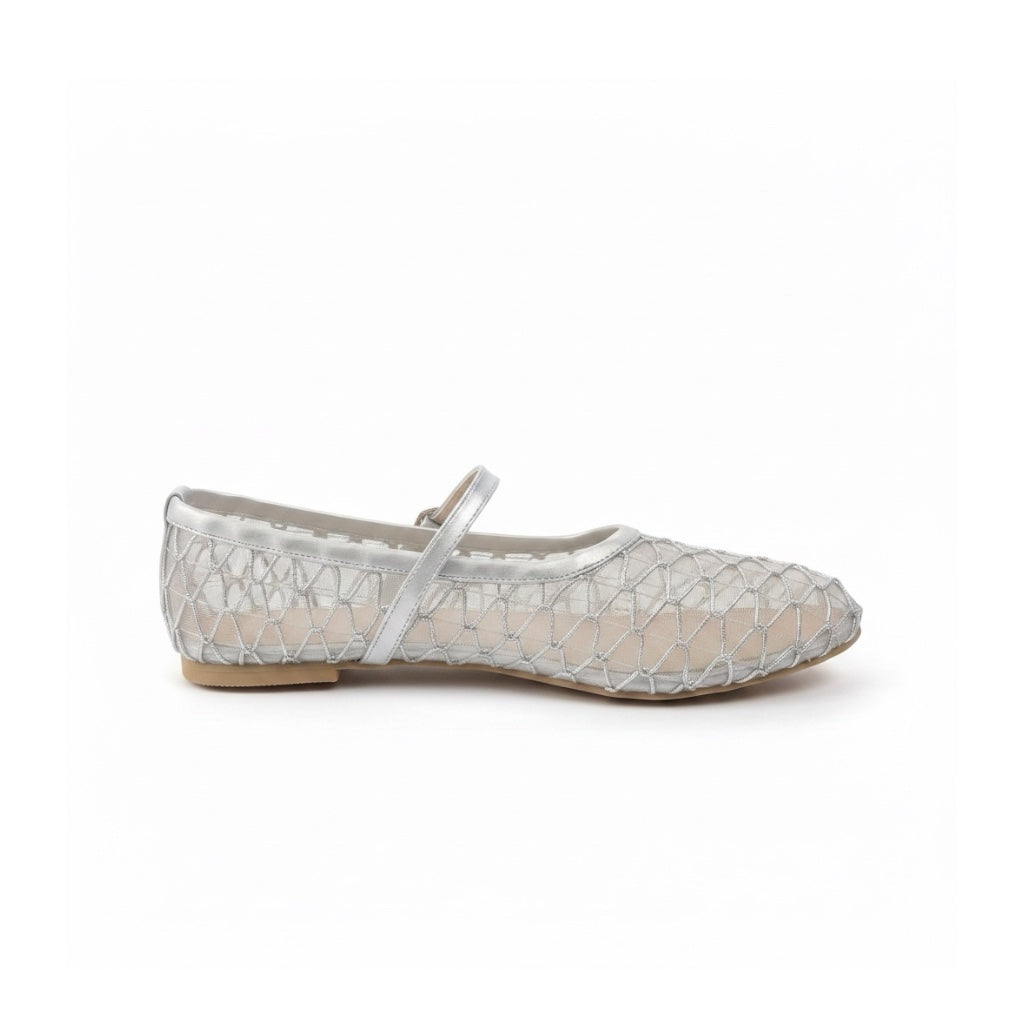 Sparkle Silver Mesh Mary Jane